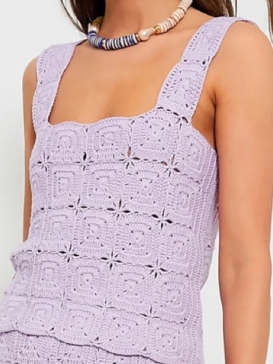 Tuckernuck Tops - Tuckernuck Hyacinth House Lilac Lavendar Crotchet Cory Tank NWT Size Small